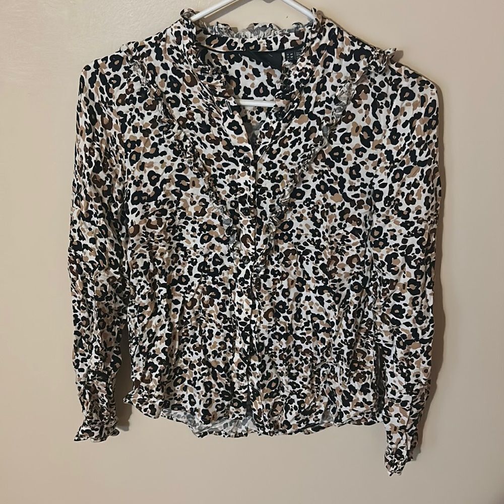 Anthropologie Maeve Katia Ruffled Buttondown 0P